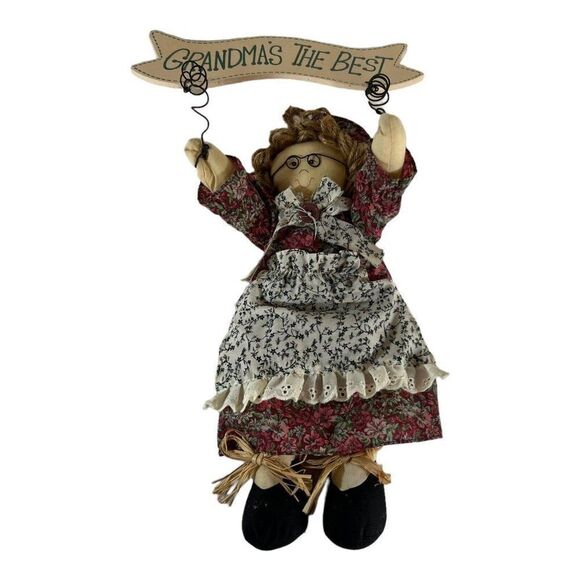 Main Joy Limited Doll Grandma’s The Best Hanging Apron Floral Dress And Apron - Picture 1 of 6